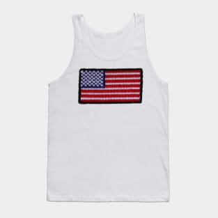 Embroidery American Flag Sticker Tank Top